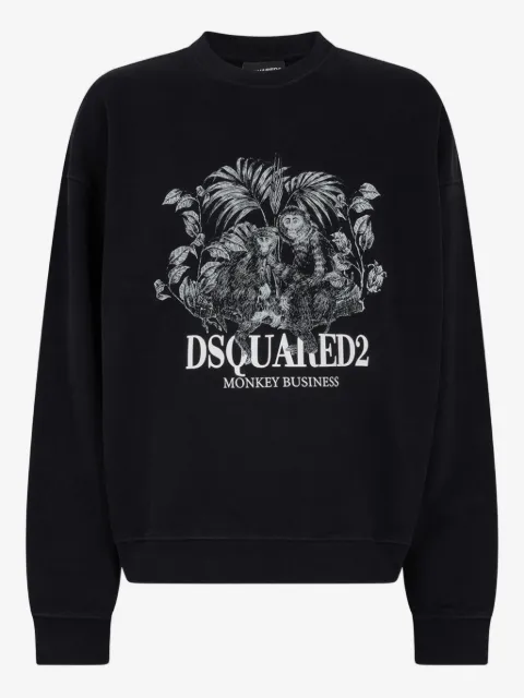 DSQUARED2 suéter con estampado de mono