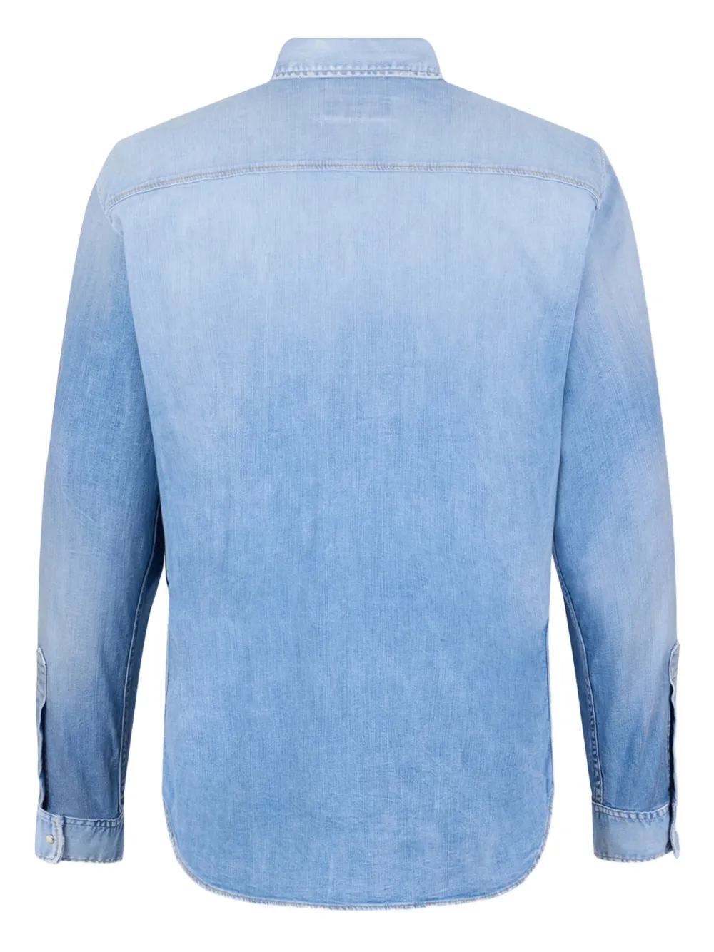 DSQUARED2 Overhemd met zak en lichte wassing - Blauw