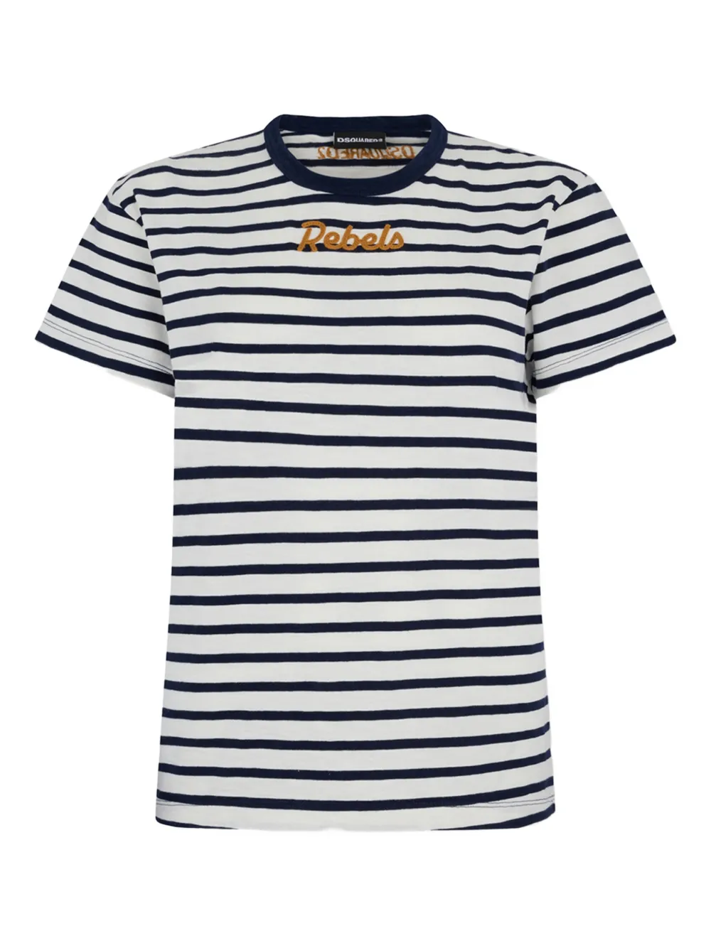 DSQUARED2 T-shirt Just Right Fit a righe - Bianco