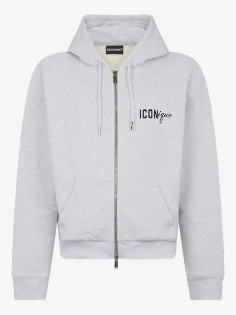 DSQUARED2 ICONnique boyfriend fit zipped hoodie