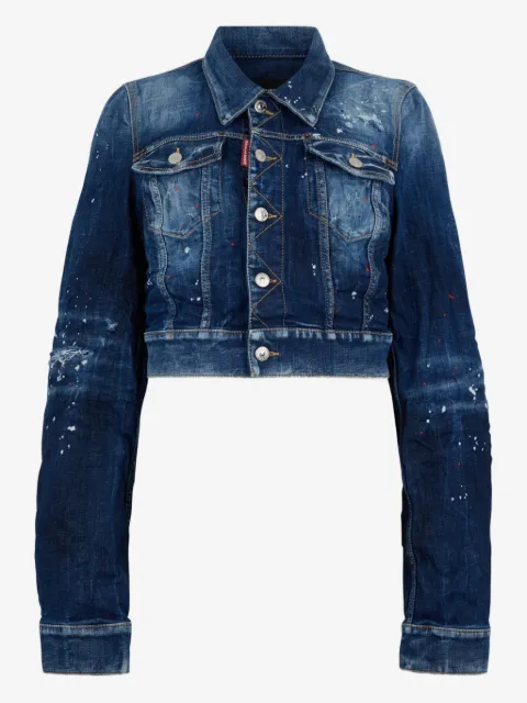 DSQUARED2 medium red spots wash Dean jean jacket