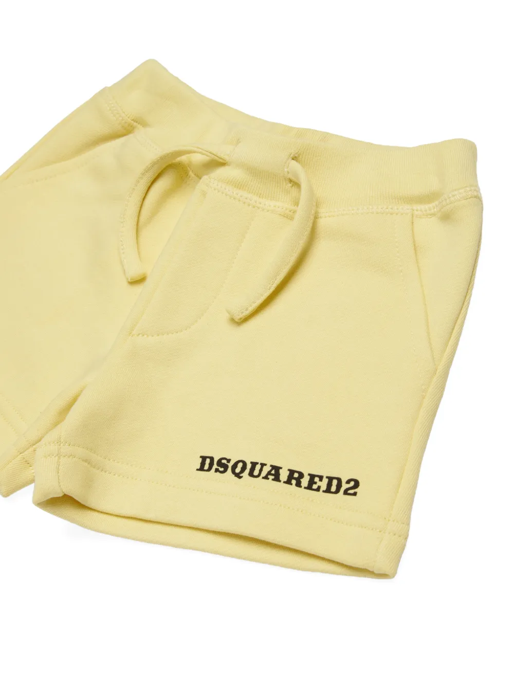 Dsquared2 Drawstring Logo-print Shorts In Yellow