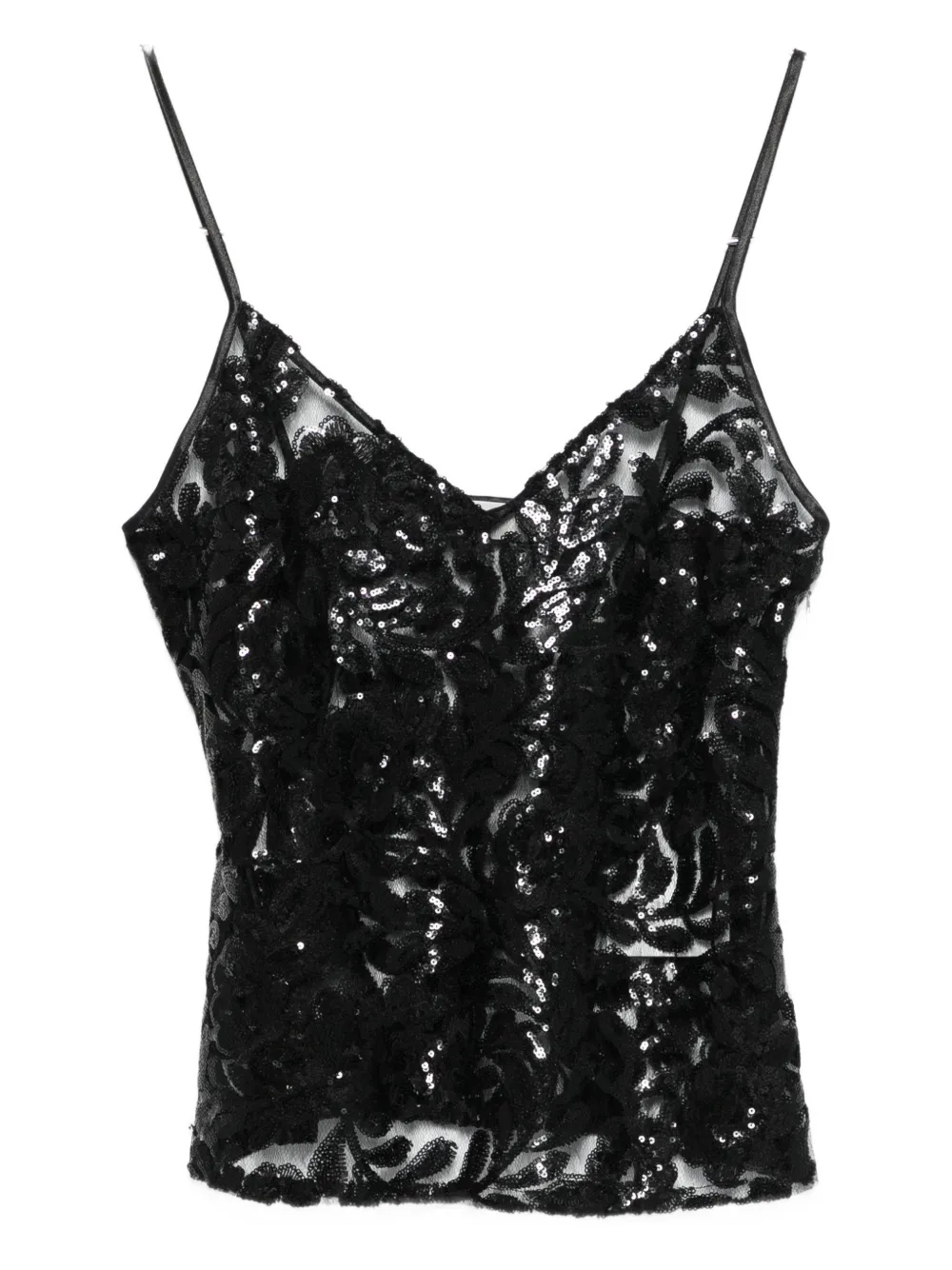 Golden Goose sequin v-neck top - Nero