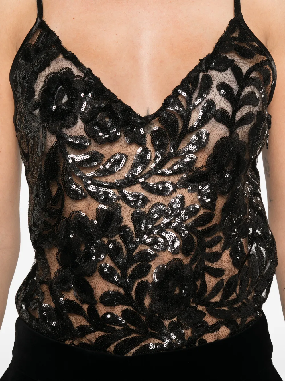 Golden Goose Top met V-hals en pailletten Zwart