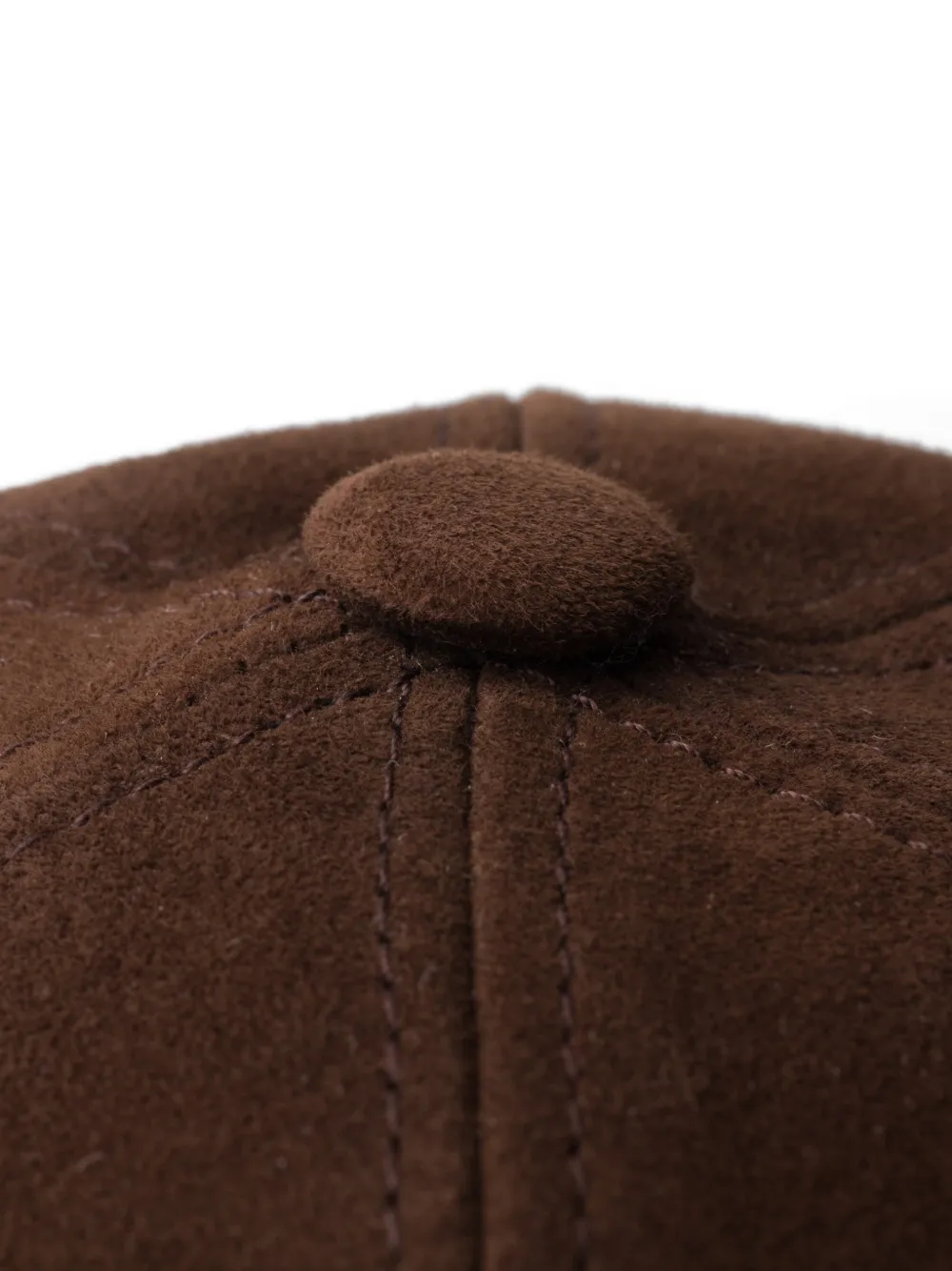 Prada Triangle Logo Suede Baseball Cap In Brown