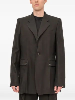 Jan Jan Van Essche ボタン コート | ブラック | FARFETCH JP