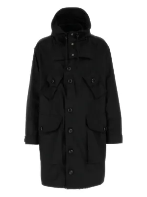 Kenzo エコファーディテール フーデッドコート | ブラック | FARFETCH JP