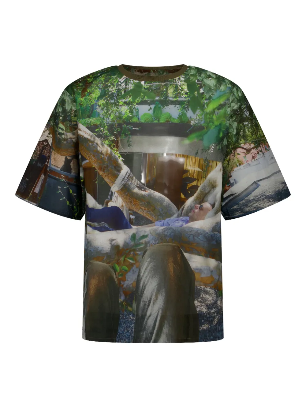 Bless holiday jungle print T-shirt | Green | Image 1