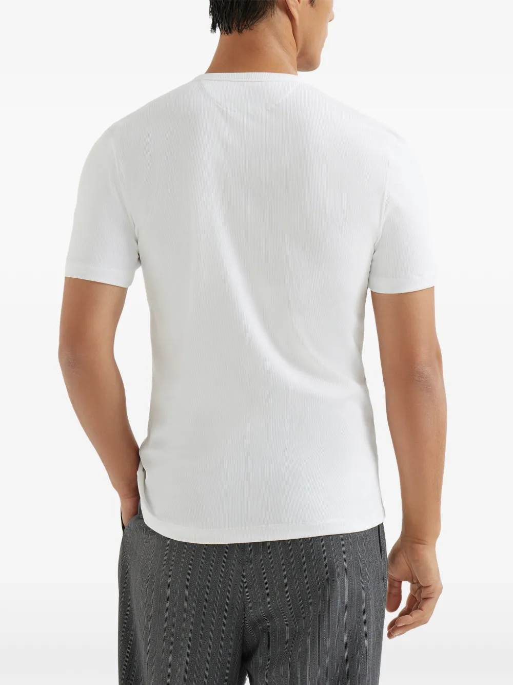 Brunello Cucinelli Geribbeld T-shirt met ronde hals Wit