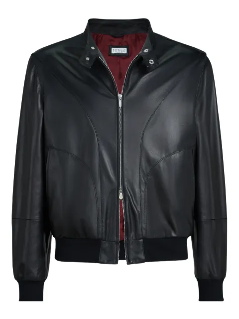 Brunello Cucinelli zip-fastening leather jacket