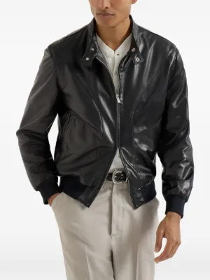 zip-fastening leather jacket 4