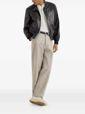 zip-fastening leather jacket 3