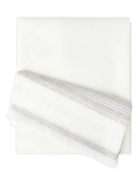 Brunello Cucinelli mascada con detalle bordado y motivo de rayas