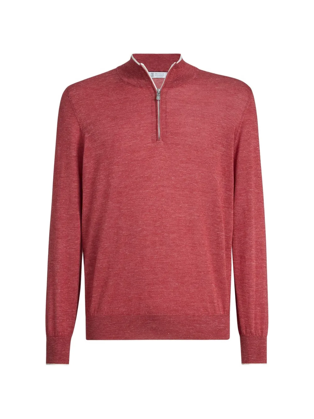 Brunello Cucinelli Maglione con mezza zip - Rosso
