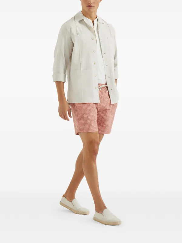Brunello Cucinelli Jacquard chest-pocket Shirt | Neutrals | FARFETCH