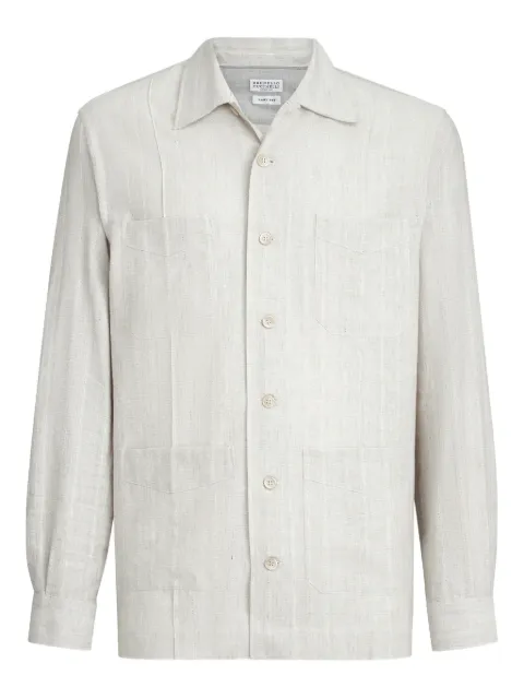 Brunello Cucinelli jacquard chest-pocket shirt