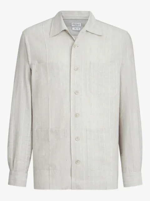 Brunello Cucinelli jacquard chest-pocket shirt