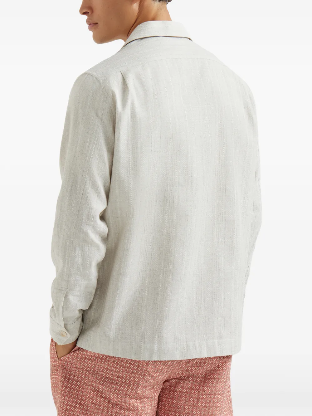 Brunello Cucinelli Overhemd met borstzak en jacquard Beige