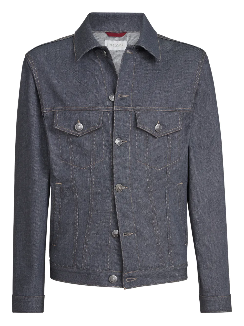 Brunello Cucinelli chamarra de mezclilla con bolsillo en el pecho | gris | Image 1