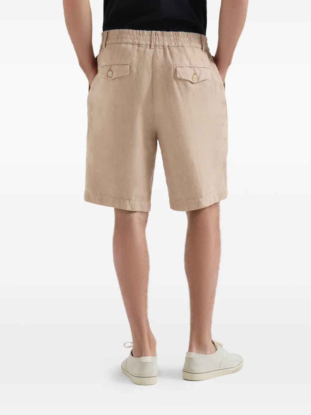 Brunello Cucinelli Shorts met knoopsluiting en geverfd effect Beige