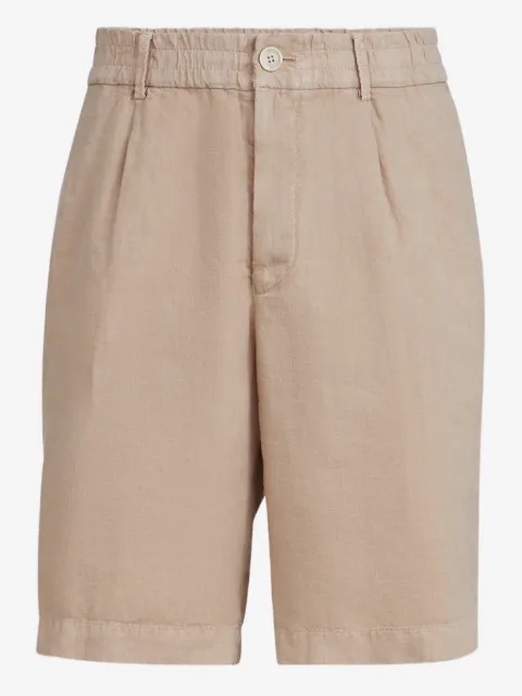 Brunello Cucinelli garment-dyed Bermuda shorts in linen gabardine