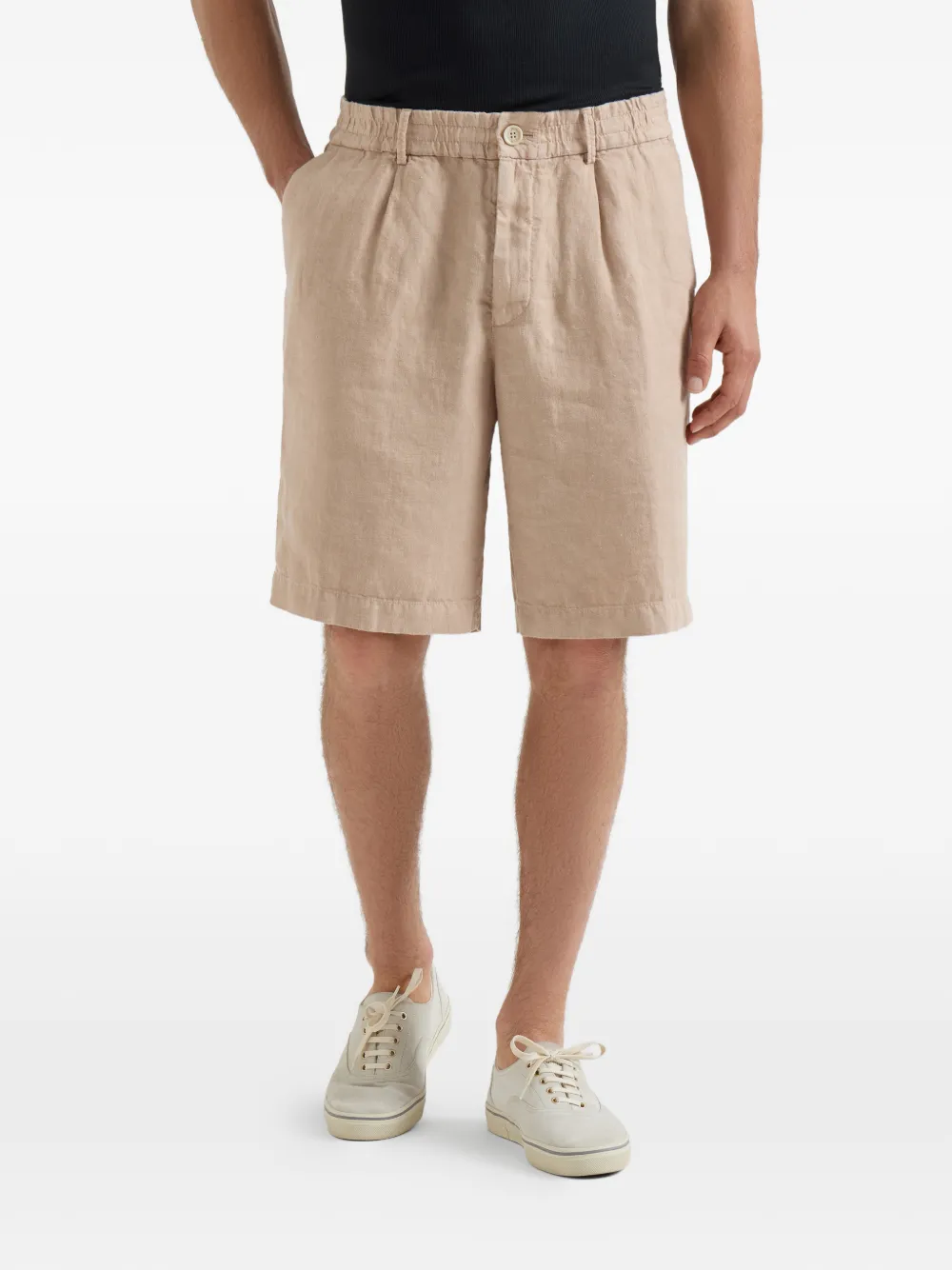 Brunello Cucinelli Shorts met knoopsluiting en geverfd effect Beige