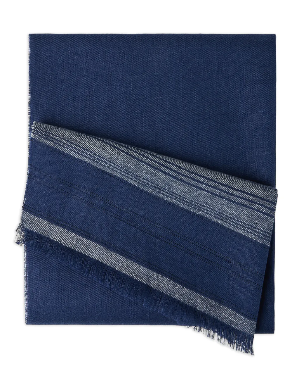 Brunello Cucinelli Bestickter Leinenschal | Blau | Image 1