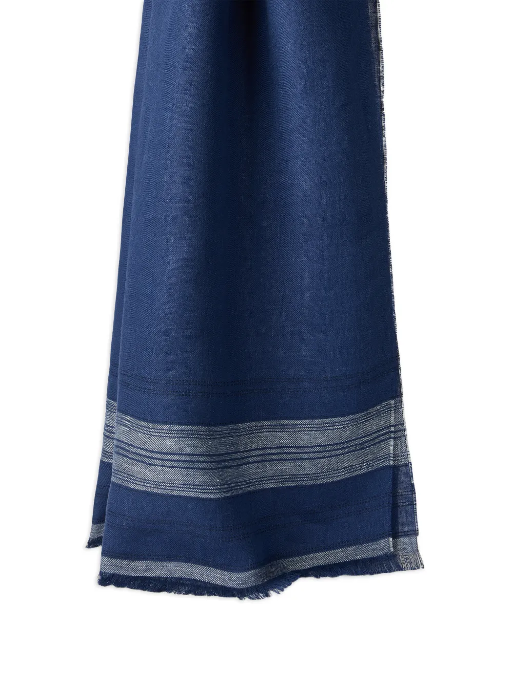 Brunello Cucinelli Linnen sjaal met geborduurd detail - Blauw