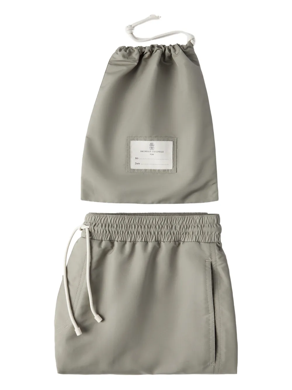 Brunello Cucinelli Zwembroek met logo Groen