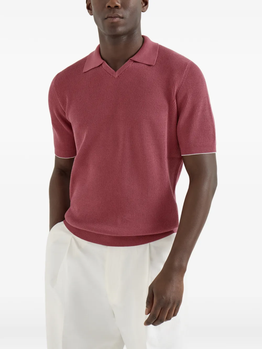  Brunello Cucinelli T-shirt A Coste - Rosso 