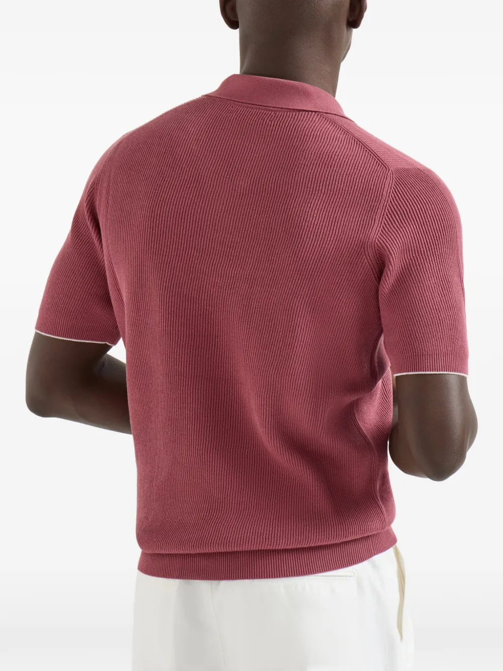 Brunello Cucinelli Geribbeld T-shirt Rood