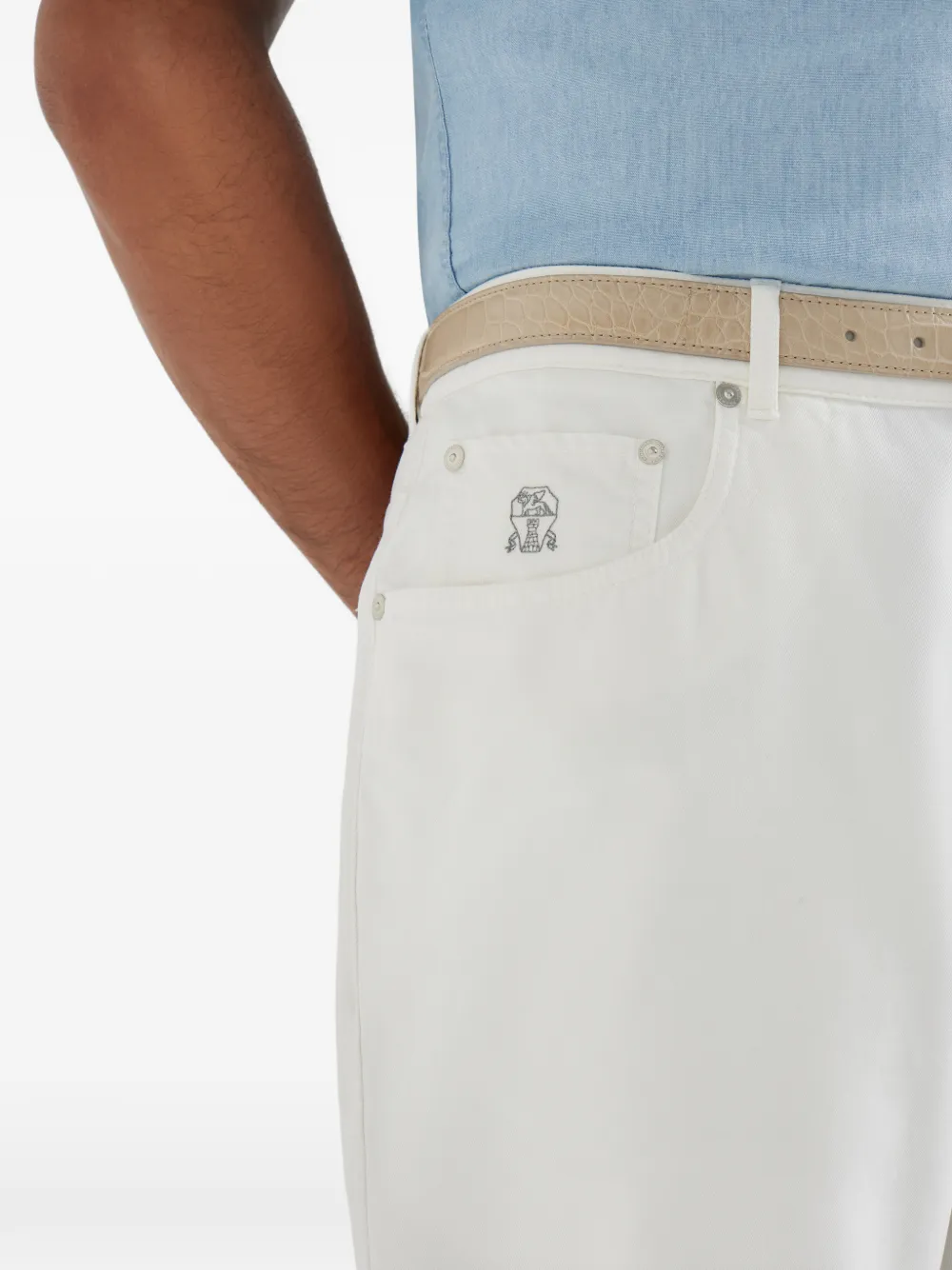 Brunello Cucinelli Jeans met vijf zakken Wit
