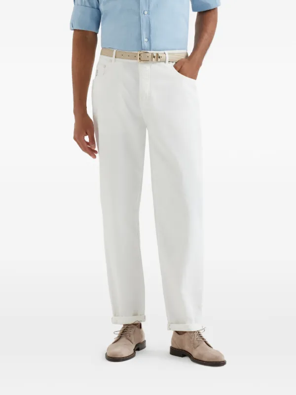 Brunello Cucinelli five-pocket Jeans | White | FARFETCH ZA