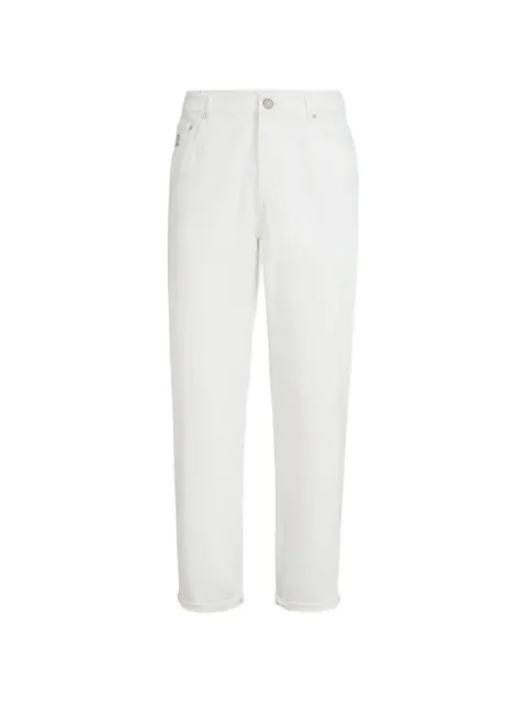 Brunello Cucinelli garment-dyed five-pocket trousers in twisted cotton gabardine