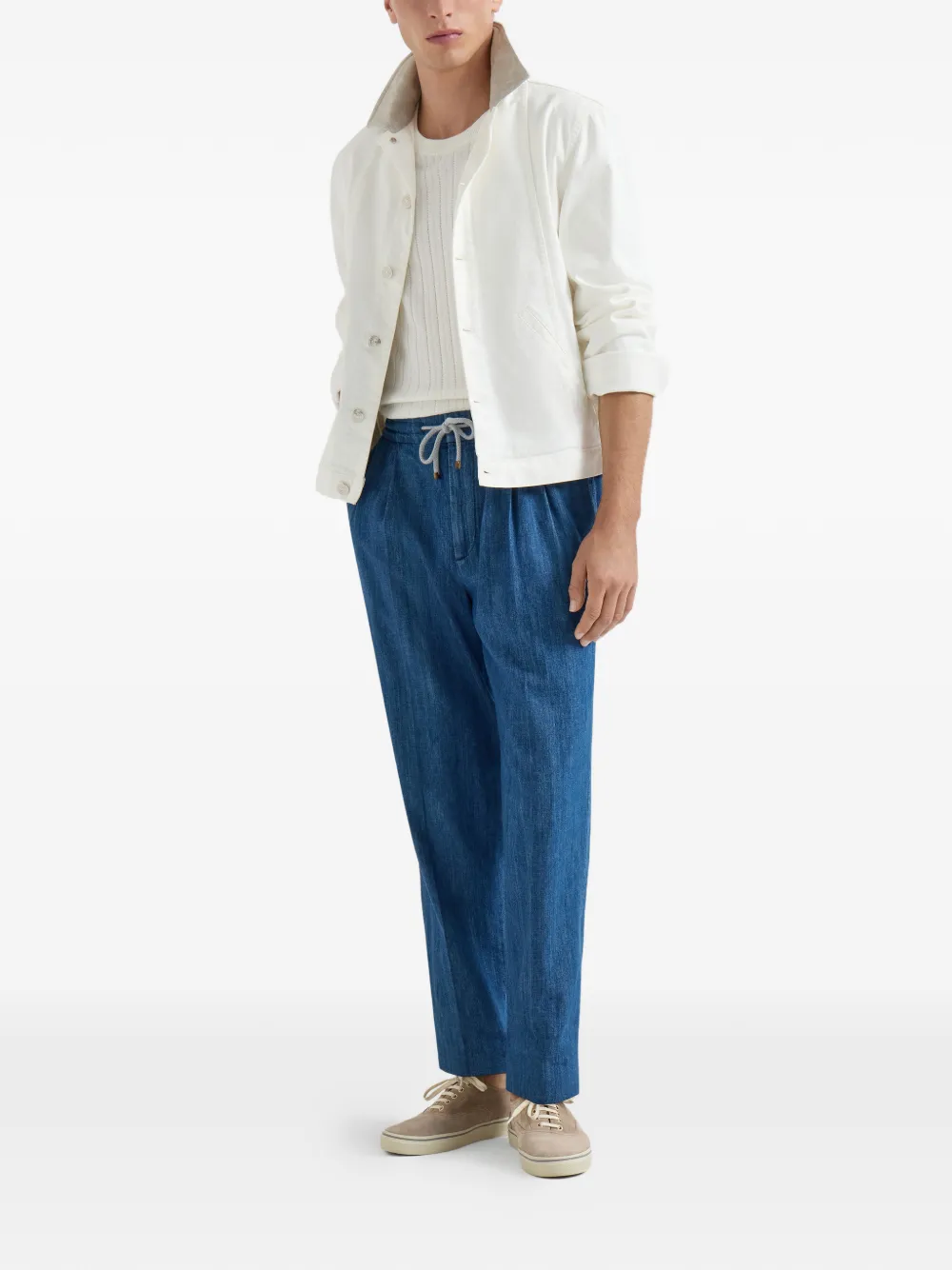 Brunello Cucinelli pantalon à taille à lien de resserrage | Jeans fuselés | Image 2