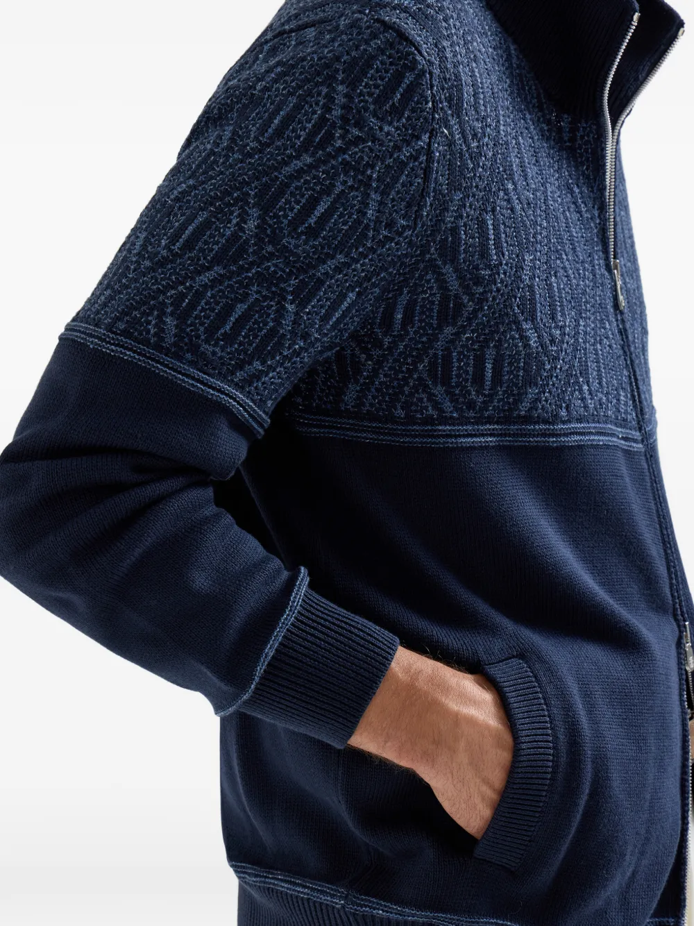 Brunello Cucinelli Katoenen vest met jacquard Blauw