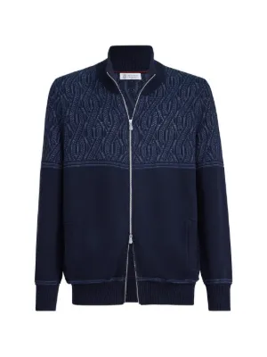 Brunello Cucinelli Knitted Hooded Jacket | Blue | FARFETCH