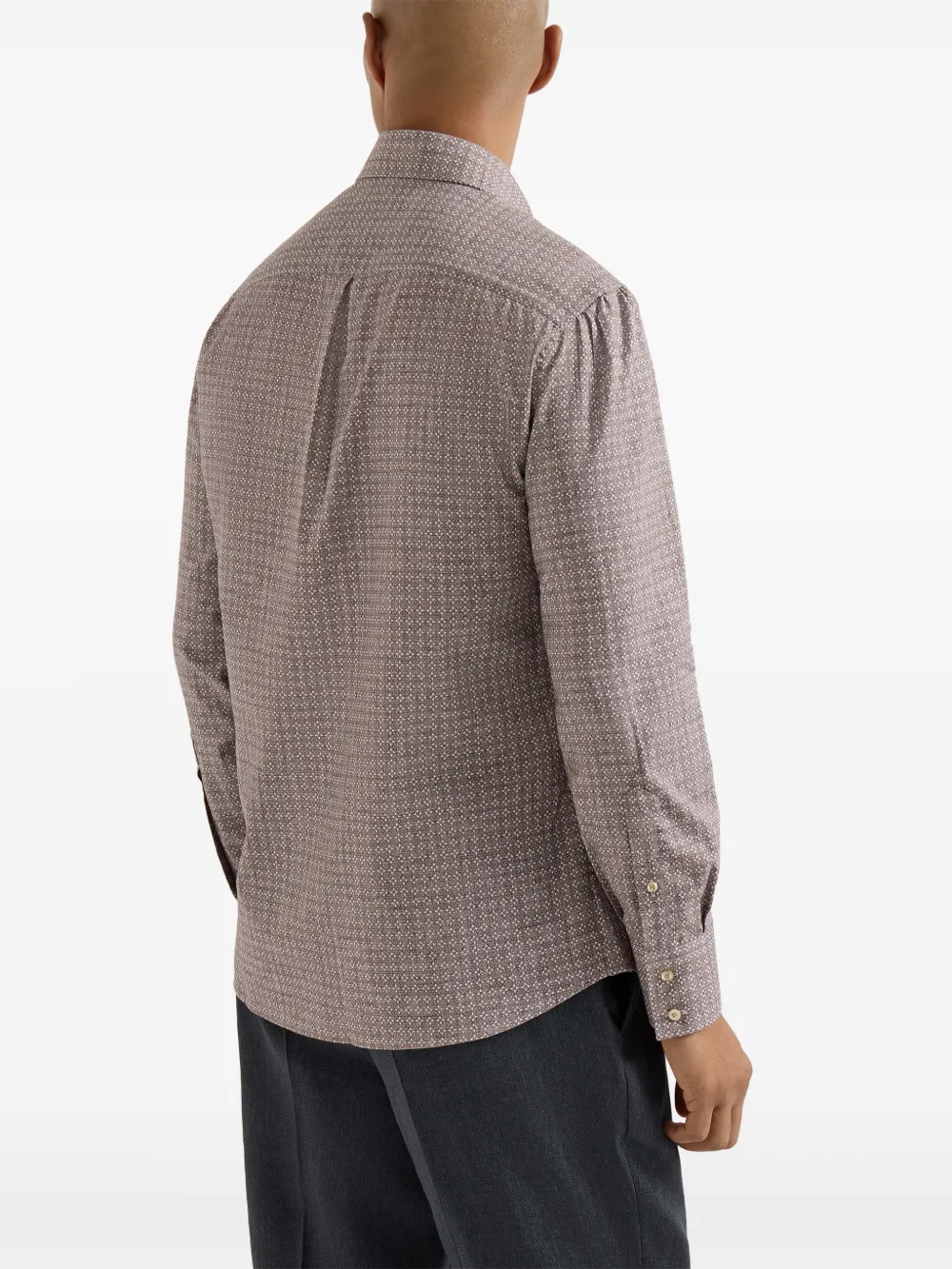  Brunello Cucinelli Chemise En Sergé à Fleurs - Marron 