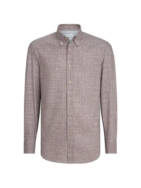 Brunello Cucinelli chemise en sergé à fleurs