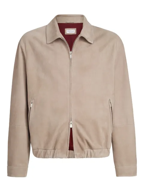 Brunello Cucinelli zip-fastening suede jacket
