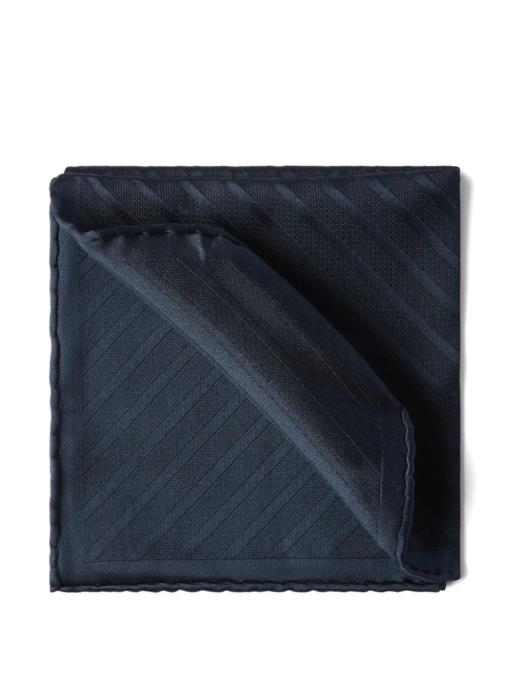 Brunello Cucinelli stripped-pattern silk pocket square | Blue | Image 1