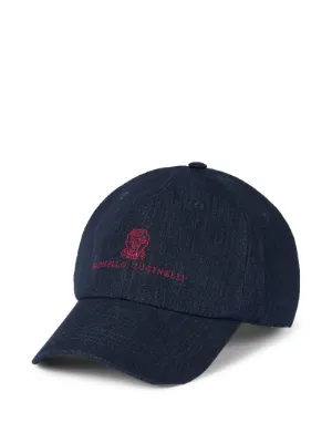 Brunello Cucinelli logo-embroidered Baseball Cap | Blue | FARFETCH ZA