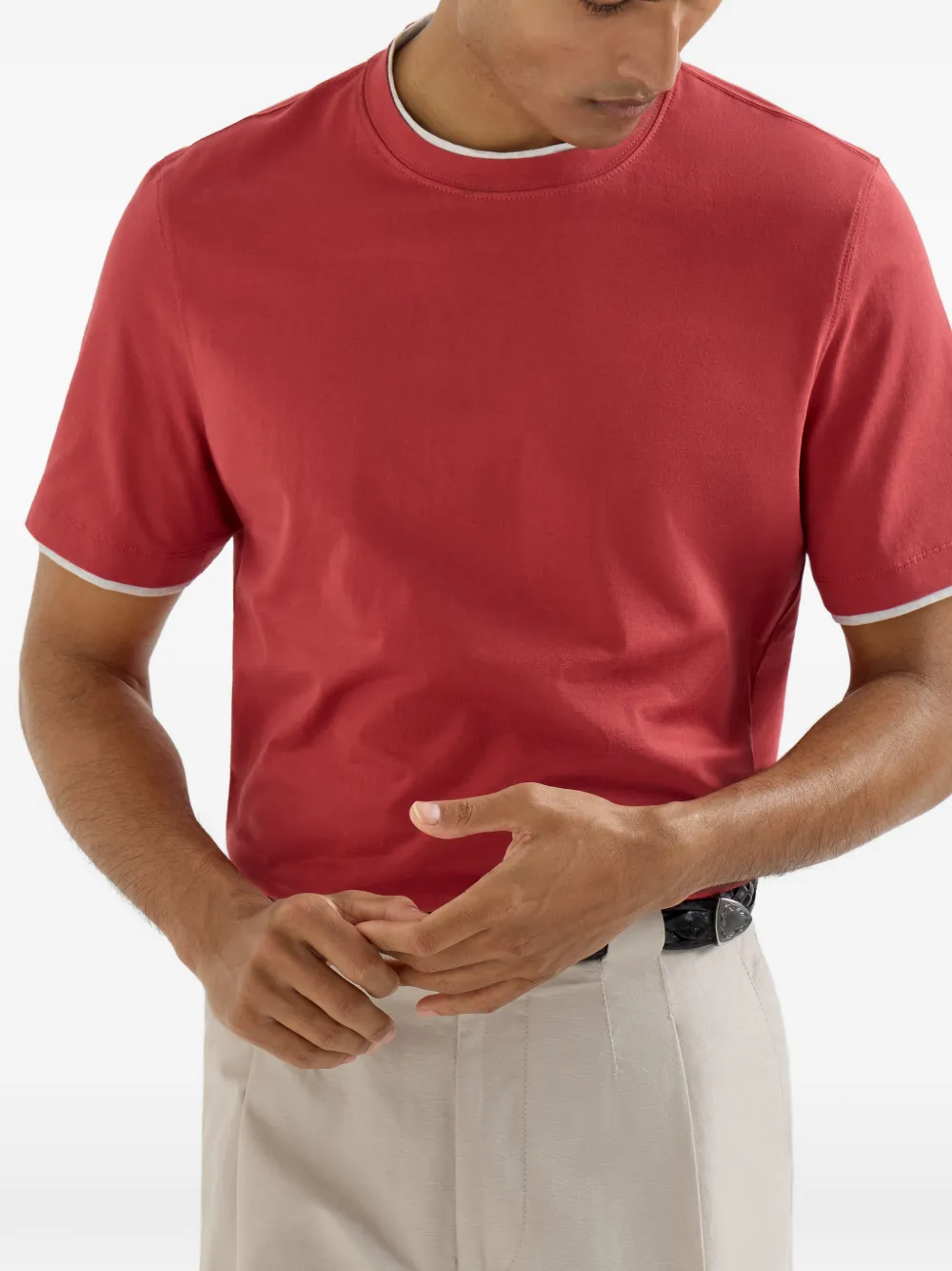 Crew-Neck Layered T-Shirt