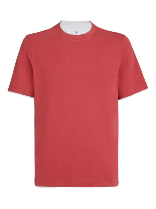 Brunello Cucinelli レイヤード Tシャツ | レッド | FARFETCH JP