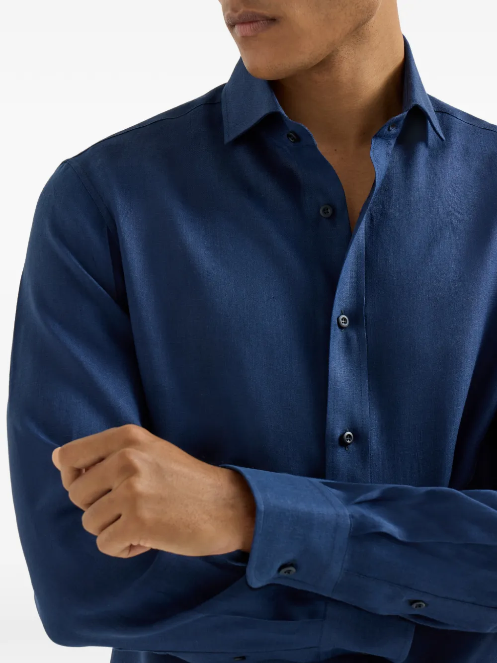 Brunello Cucinelli Linnen overhemd Blauw