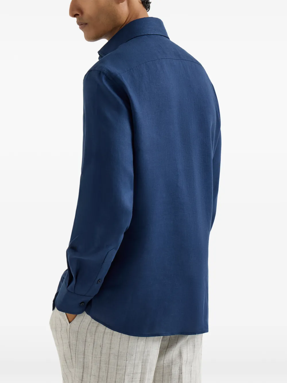Brunello Cucinelli Linnen overhemd Blauw