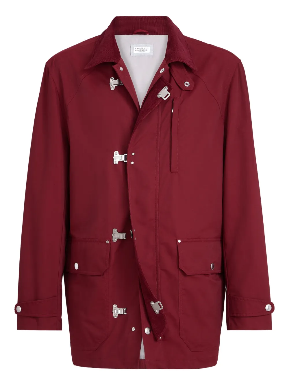 Brunello Cucinelli corduroy-collar cotton jacket | Red | Image 1
