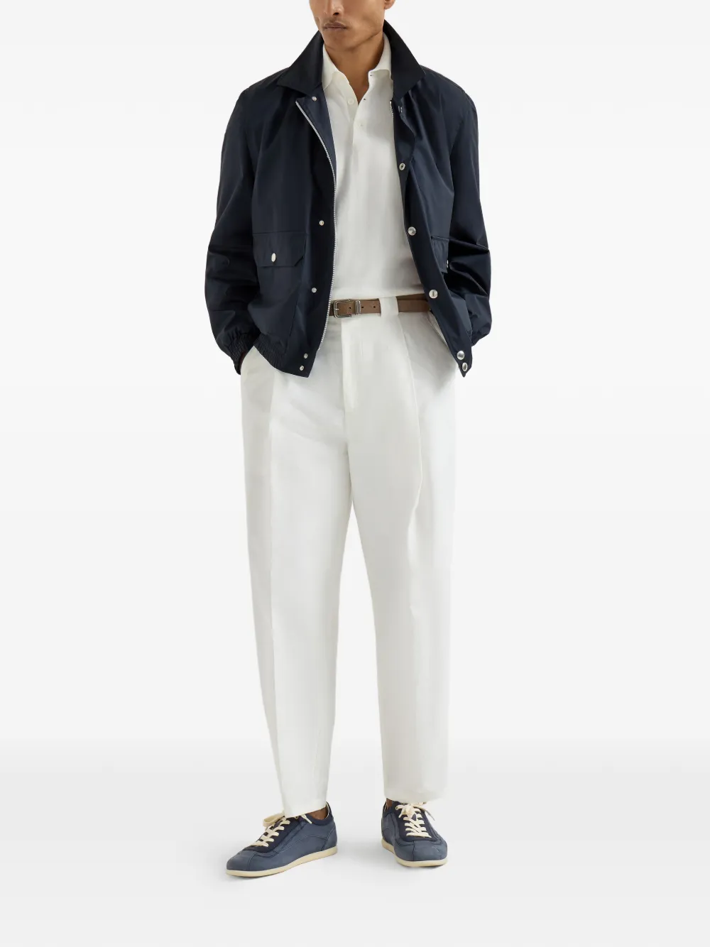 Brunello Cucinelli Poloshirt met knoopsluiting en logodetail - Beige