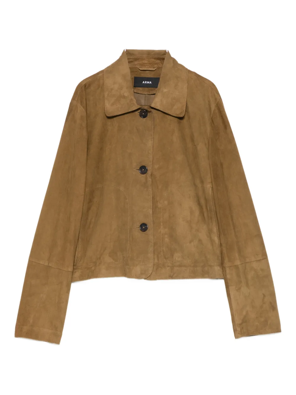 Arma button suede jacket - Marrone