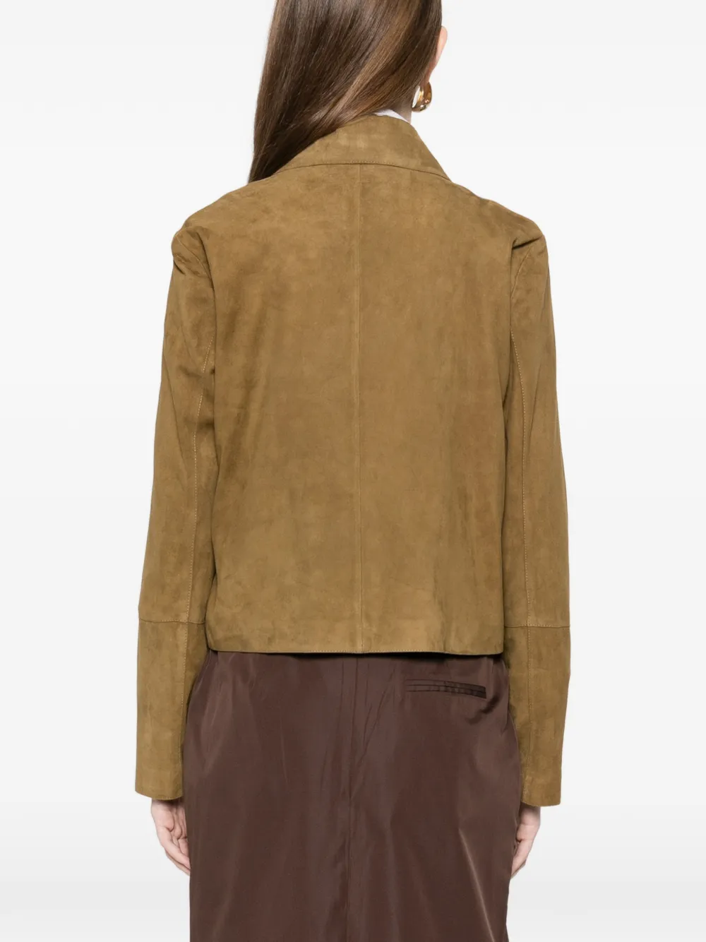 纽扣绒面皮夹克